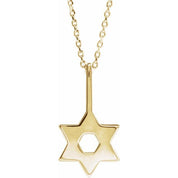 14K Yellow Star of David 16-18" Necklace