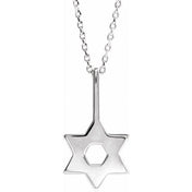 Sterling Silver Star of David 16-18" Necklace