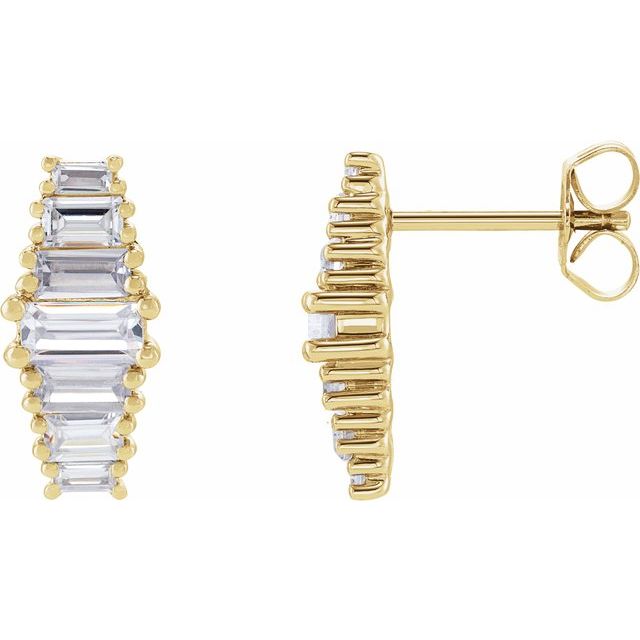 14K Yellow Lab-Grown Diamond Earrings - 1 1/2 CTW by LG603