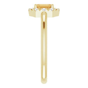 14K Yellow Natural Citrine & 1/8 CTW Natural Diamond French-Set Halo-Style Ring