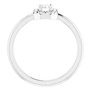Platinum Natural White Sapphire & 1/8 CTW Natural Diamond French-Set Halo-Style Ring