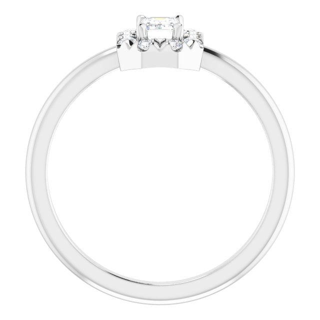 Platinum Natural White Sapphire & 1/8 CTW Natural Diamond French-Set Halo-Style Ring