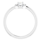 Sterling Silver Natural White Sapphire & 1/8 CTW Natural Diamond French-Set Halo-Style Ring