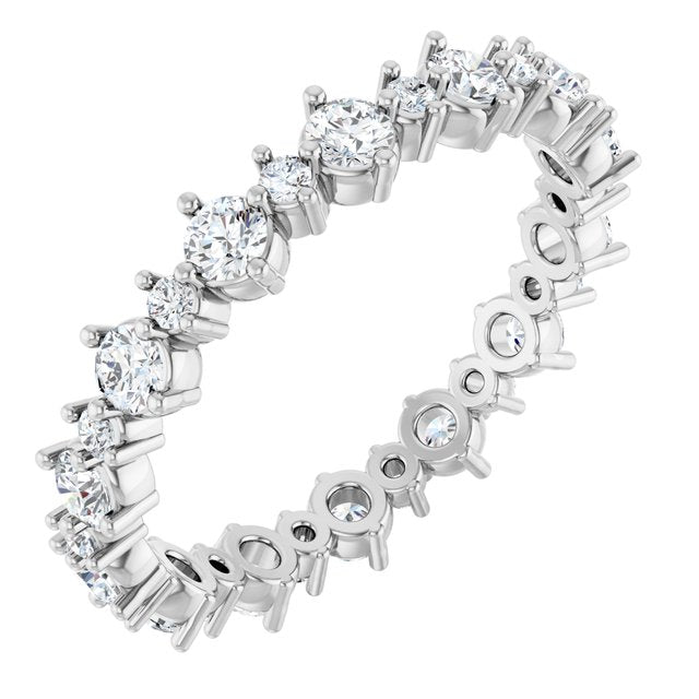 14K White 1 CTW Natural Diamond Eternity Band Size 7