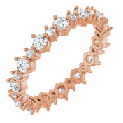 14K Rose 1 CTW Natural Diamond Eternity Band Size 7