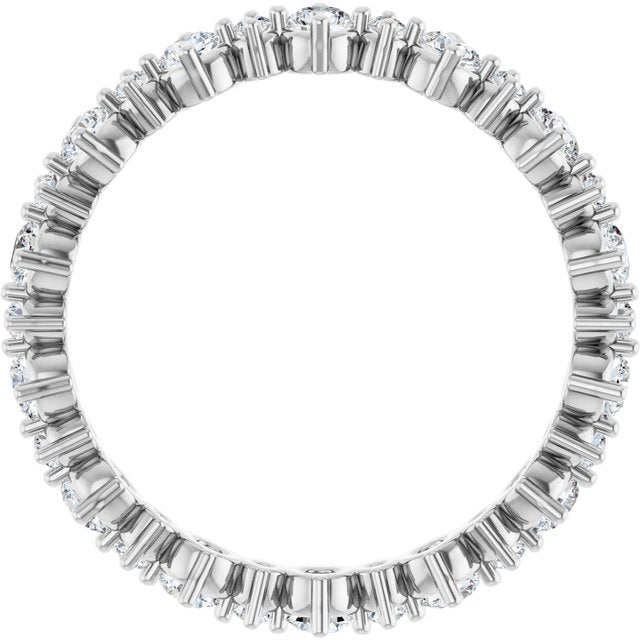 14K White 1 CTW Natural Diamond Eternity Band Size 7