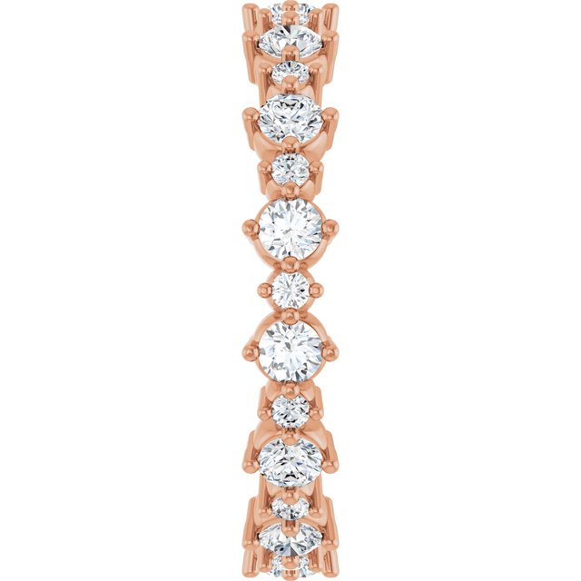 14K Rose 1 CTW Natural Diamond Eternity Band Size 7