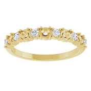 14K Yellow 5-Stone 1/5 CTW Natural Diamond Semi-Set Family Stackable Ring