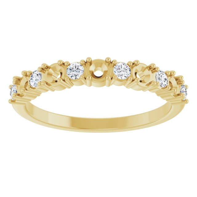 14K Yellow 5-Stone 1/5 CTW Natural Diamond Semi-Set Family Stackable Ring