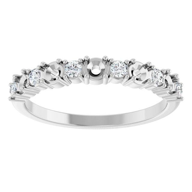 Platinum 5-Stone 1/5 CTW Natural Diamond Semi-Set Family Stackable Ring