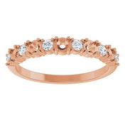 14K Rose 5-Stone 1/5 CTW Natural Diamond Semi-Set Family Stackable Ring