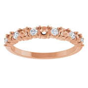 14K Rose 5-Stone 1/5 CTW Natural Diamond Semi-Set Family Stackable Ring