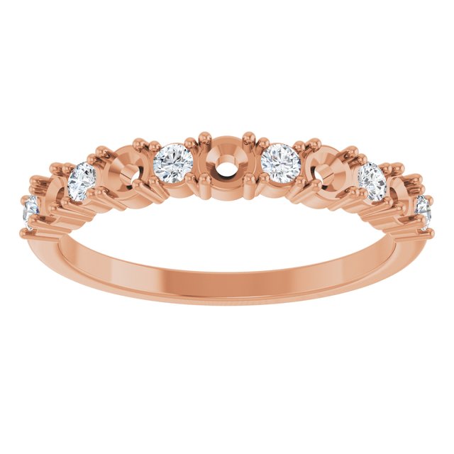 14K Rose 5-Stone 1/5 CTW Natural Diamond Semi-Set Family Stackable Ring
