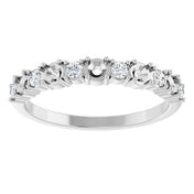 14K White 5-Stone 1/5 CTW Natural Diamond Semi-Set Family Stackable Ring