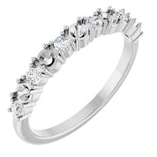 Platinum 5-Stone 1/5 CTW Natural Diamond Semi-Set Family Stackable Ring