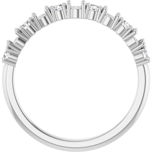 14K White 5-Stone 1/5 CTW Natural Diamond Semi-Set Family Stackable Ring
