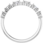 Platinum 5-Stone 1/5 CTW Natural Diamond Semi-Set Family Stackable Ring