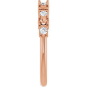 14K Rose 5-Stone 1/5 CTW Natural Diamond Semi-Set Family Stackable Ring