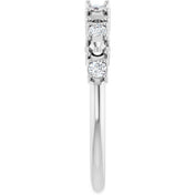Platinum 5-Stone 1/5 CTW Natural Diamond Semi-Set Family Stackable Ring