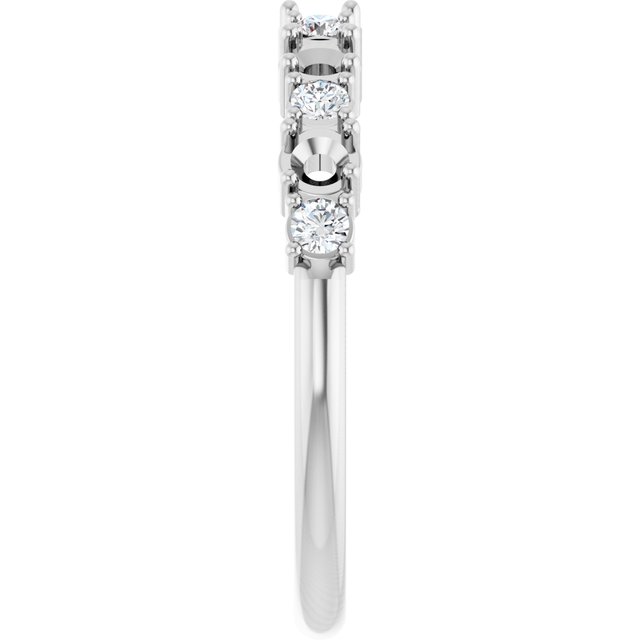Platinum 5-Stone 1/5 CTW Natural Diamond Semi-Set Family Stackable Ring