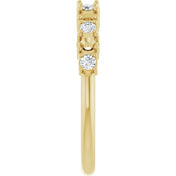 14K Yellow 5-Stone 1/5 CTW Natural Diamond Semi-Set Family Stackable Ring