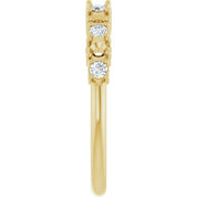 14K Yellow 5-Stone 1/5 CTW Natural Diamond Semi-Set Family Stackable Ring