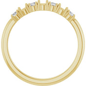 14K Yellow 3-Stone 1/8 CTW Natural Diamond Semi-Set Family Stackable Ring