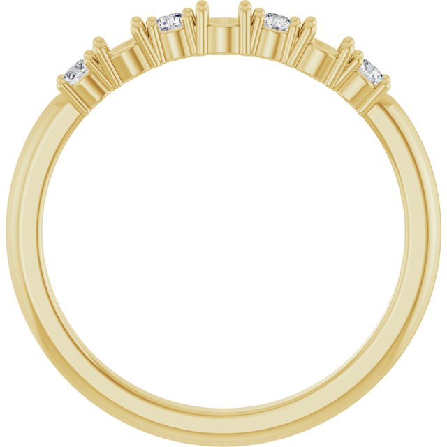 14K Yellow 3-Stone 1/8 CTW Natural Diamond Semi-Set Family Stackable Ring