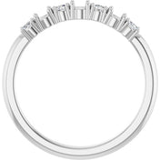 Platinum 3-Stone 1/8 CTW Natural Diamond Semi-Set Family Stackable Ring