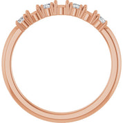 14K Rose 3-Stone 1/8 CTW Natural Diamond Semi-Set Family Stackable Ring