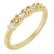 14K Yellow 3-Stone 1/8 CTW Natural Diamond Semi-Set Family Stackable Ring
