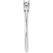 14K White 3-Stone 1/8 CTW Natural Diamond Semi-Set Family Stackable Ring
