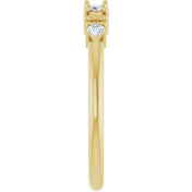 14K Yellow 3-Stone 1/8 CTW Natural Diamond Semi-Set Family Stackable Ring