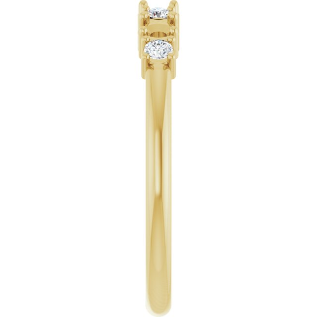 14K Yellow 3-Stone 1/8 CTW Natural Diamond Semi-Set Family Stackable Ring