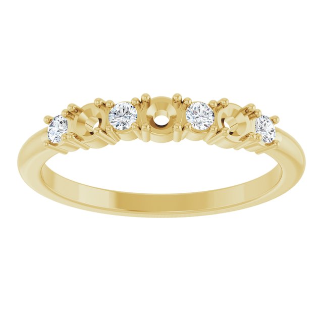 14K Yellow 3-Stone 1/8 CTW Natural Diamond Semi-Set Family Stackable Ring
