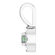14K Lab-Grown Alexandrite & Emerald with Natural Diamond Halo-Style Pendant