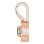 14K Lab-Grown Alexandrite & Emerald with Natural Diamond Halo-Style Pendant