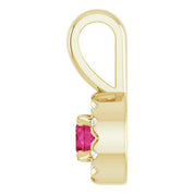 14K Yellow 3 mm Natural Ruby & .03 CTW Natural Diamond Halo-Style Pendant
