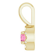 14K Yellow 3 mm Natural Pink Tourmaline & .03 CTW Natural Diamond Halo-Style Pendant