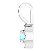 14K White 3 mm Natural Aquamarine & .03 CTW Natural Diamond Halo-Style Pendant