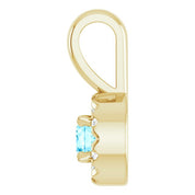 14K Yellow 3 mm Natural Aquamarine & .03 CTW Natural Diamond Halo-Style Pendant