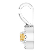 14K White 3 mm Natural Citrine & .03 CTW Natural Diamond Halo-Style Pendant