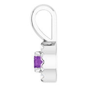 14K White 3 mm Natural Amethyst & .03 CTW Natural Diamond Halo-Style Pendant