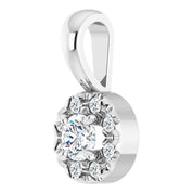 14K White 1/8 CTW Natural Diamond Halo-Style Pendant