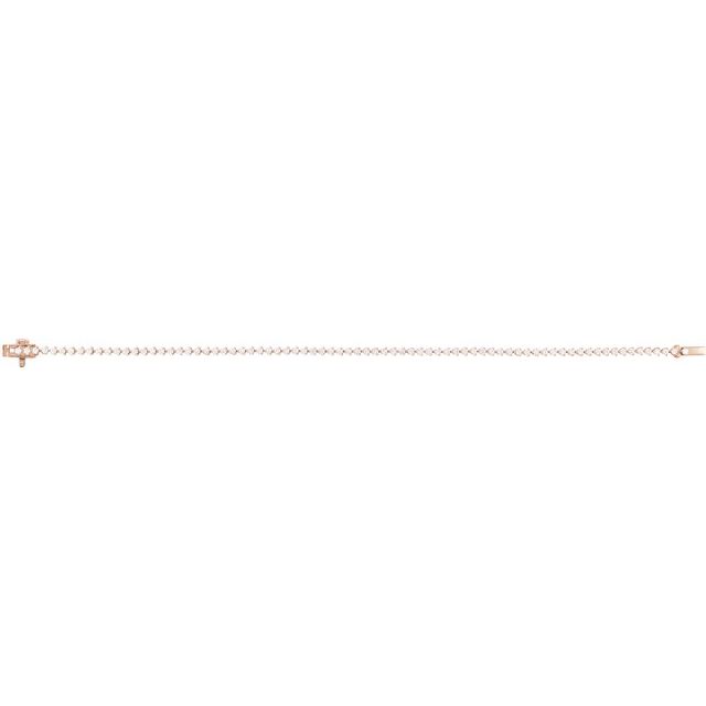 14k Diamond Three Prong Tennis Bracelet 7 1/4" Line Length