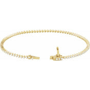 14k Diamond Three Prong Tennis Bracelet 7 1/4" Line Length