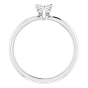 Platinum Natural White Sapphire Heart Solitaire Ring
