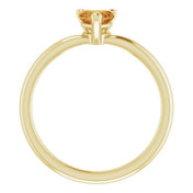 14K Yellow Natural Citrine Heart Solitaire Ring