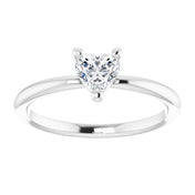 Platinum Natural White Sapphire Heart Solitaire Ring