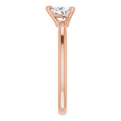 14K Rose Natural White Sapphire Heart Solitaire Ring